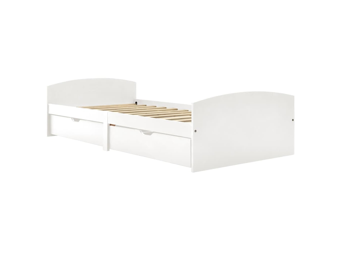 Maison Exclusive - Estructura De Cama Con 2 Cajones Sin Colchón Blanco 90x200 Cm