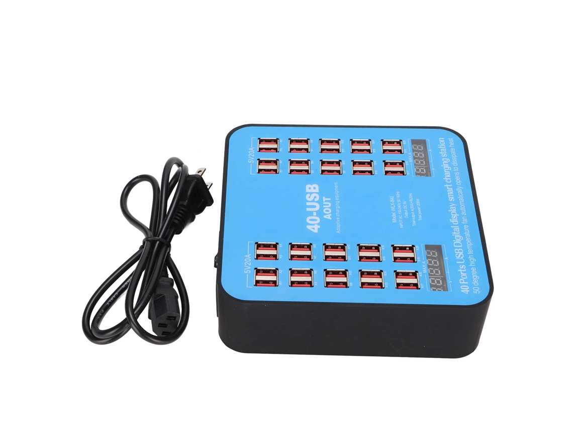 Estación De Carga Usb (40 Puertos, Carga Rápida De 200w)