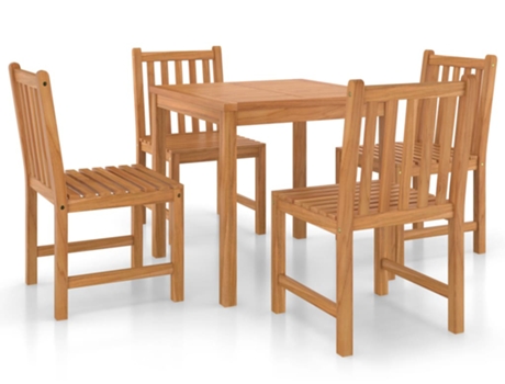 Conjunto 5 Conjunto de comedor de jardín VIDAXL madera maciza de teca