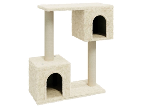 vidaXL Rascador para gatos con postes de sisal 60 cm crema