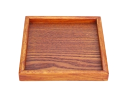 Bandeja cuadrada portátil de madera maciza para servir té, café y aperitivos (16,5*16,5*2)