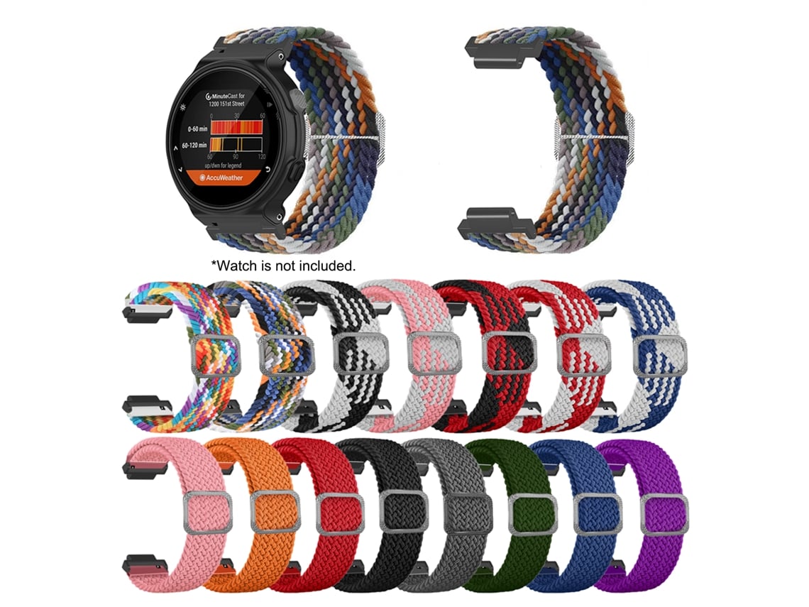 Correa De Repuesto De Nailon Tejido Elástico Para Brazalete De Reloj Inteligente Garmin Forerunner