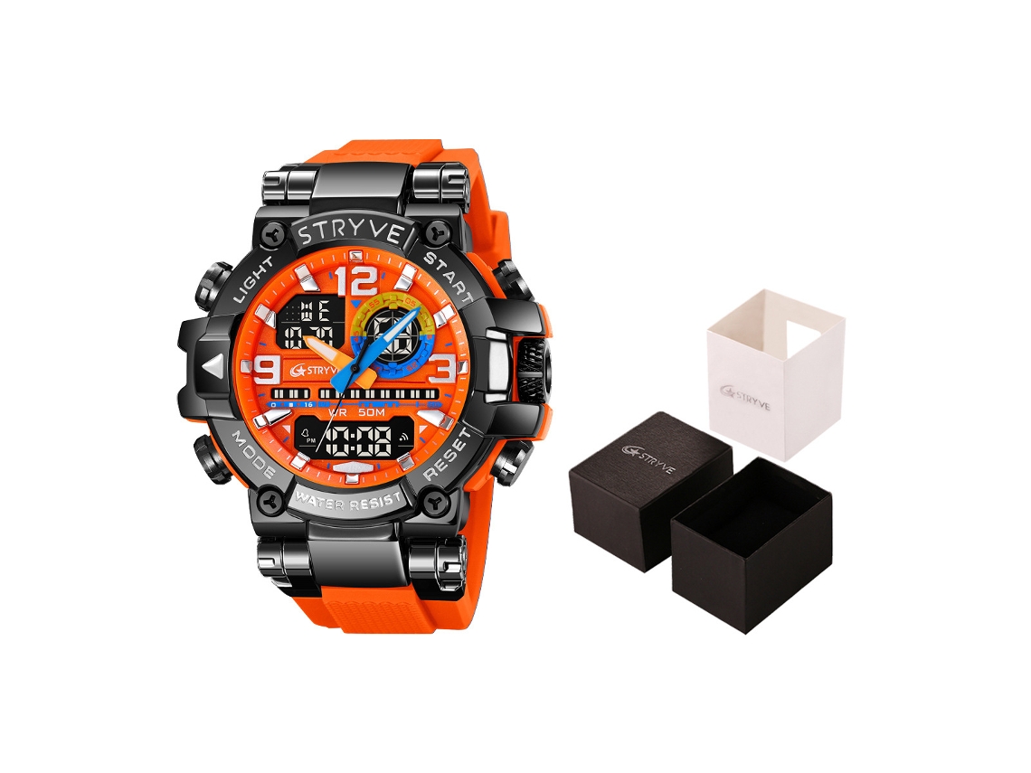 Reloj De Pulsera Electrónico Deportivo Luminoso E Impermeable (naranja), Multifuncional Y Moderno Para Estudiantes.