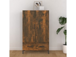 Aparador De Madera Contrachapada Roble Ahumado 70x31x115 Cm