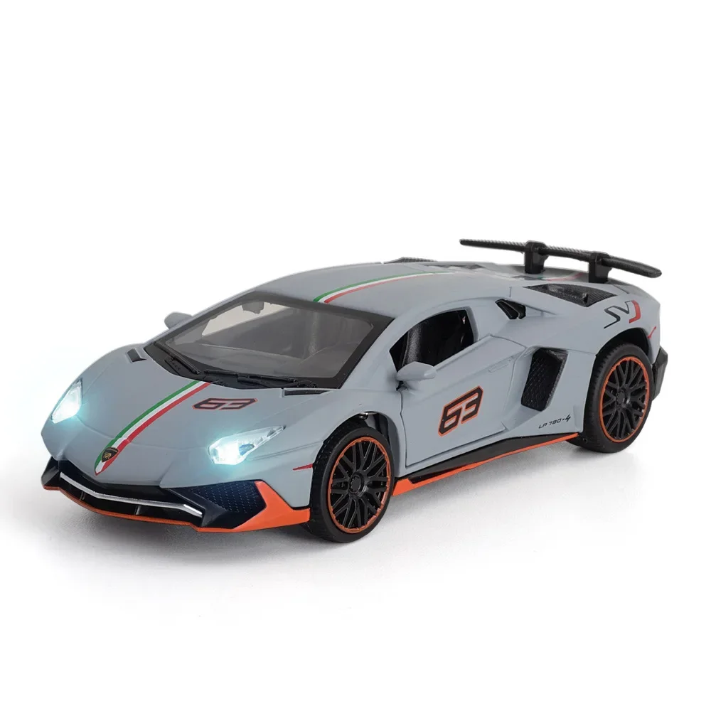 (lp780 Gris) Escala 1:32 - Modelo de coche deportivo - Metal fundido a presión