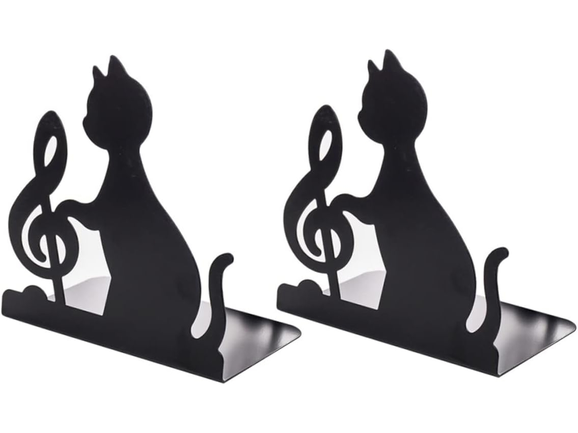 Besportble Sujetalibros De Mesa De Hierro Con Diseño De Gato Negro De Imikeya Y Hierro. 18,5 X 16 X 10 Cm -...