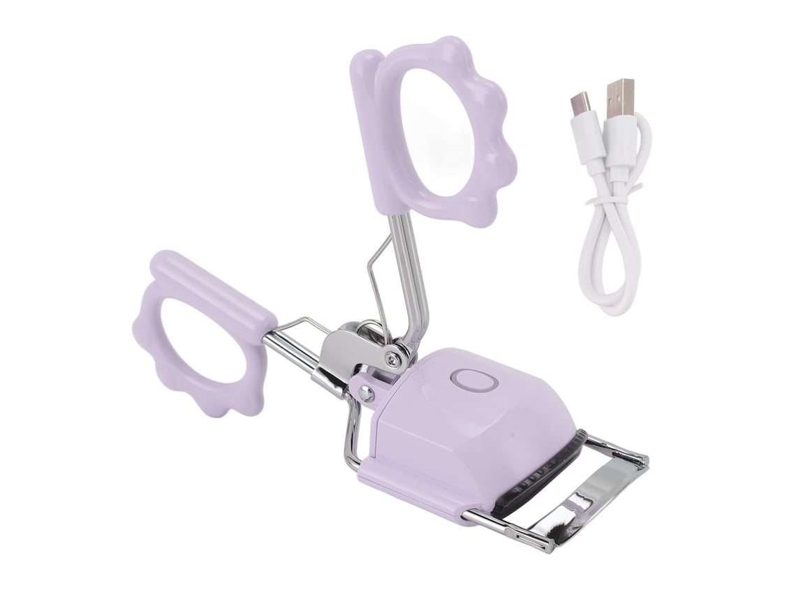 Recortador De Pestañas Caliente Recargable Con Usb-c, 2 Modos, Anti Quemaduras, Portátil, Púrpura, Envase En Inglés Neutro