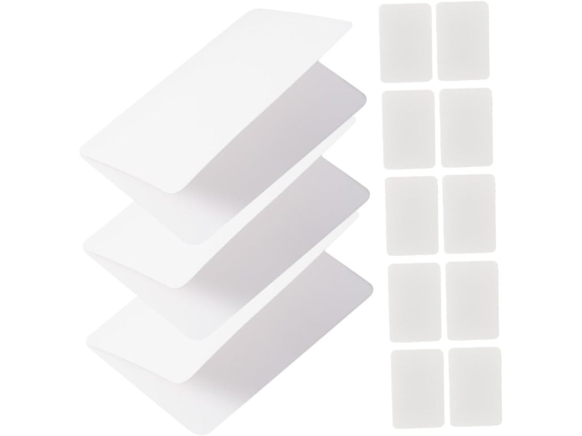 Paquete De 100 Tarjetas Plegables De Papel Kraft Blanco Para Mensajes, Ideales Para Proyectos Sencillos De Bricolaje.