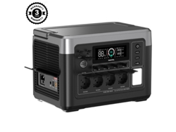 Estación de energía portátil Oukitel P1500 Plus, generador para exteriores de 1800 W y 1536 Wh, batería Lifepo4 de 4000 ciclos, control por aplicación.