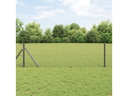 Cerca de alambre soldado de 13 postes, gris, 0,4 x 100 m, acero, WSD57054, Lovely Home