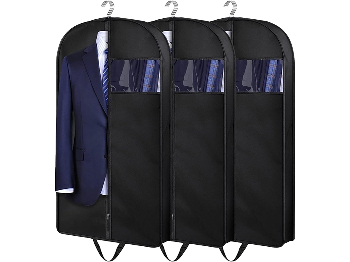 3 Bolsas Plegables Para Guardar Ropa: Trajes, Vestidos, Abrigos, Chaquetas, Con Cremallera.