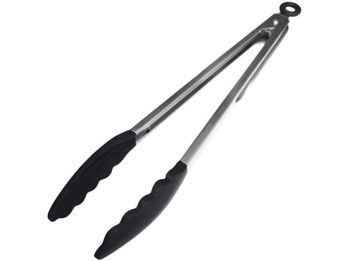 Rebe-Tongu de silicona premium para cocina, 30 cm, acero inoxidable, resistente al calor hasta 315 °C.