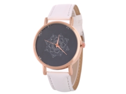 Reloj De Pulsera Analógico De Cuarzo Casual Estilo Para Mujer Y Hombre Con Correa De Pu (blanco)