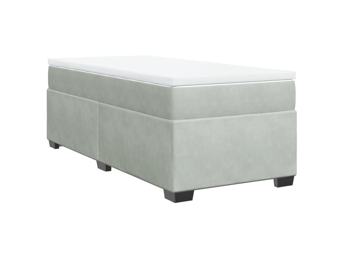 Maison Exclusive - Cama Box Spring Con Colchón Terciopelo Gris Claro 90x190 Cm