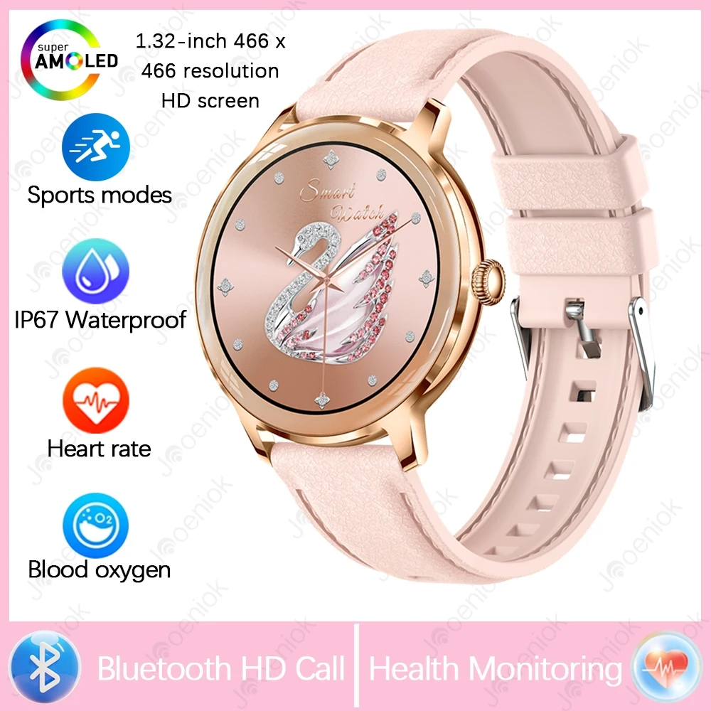 Smartwatch, Tela Esportiva Gps de 1,32 Polegadas, Chamadas Bluetooth MDUG (rosa)
