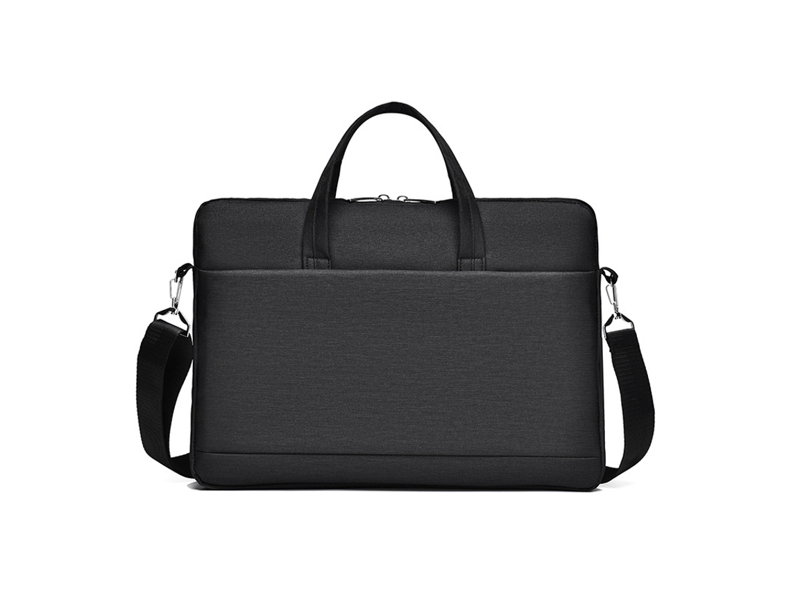 Bolso bandolera/maletín grande para portátil de 15,6 pulgadas (negro), gran capacidad, resistente a los impactos.