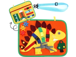 Toddlers Busy Board Brinquedos Educativos para Aprendizagem Precoce de Habilidades Básicas Bebês Placa Sensorial Dinossauro e Brinquedo Vi