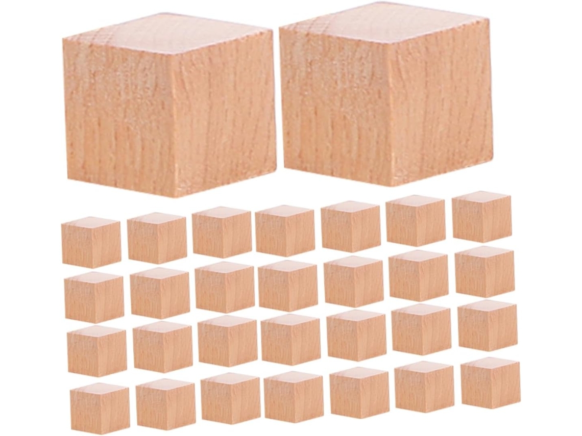 120 Cubos Pequeños De Madera Natural Para Manualidades Y Proyectos De Bricolaje.