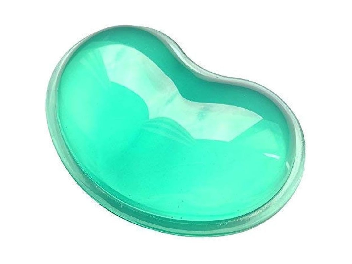 Alfombrilla De Ratón Ergonómica Con Reposamuñecas De Gel De Silicona Translúcido Con Diseño De Corazón - Verde