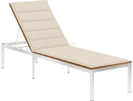 Tumbona VIDAXL Crema Madera de acacia (200x60x88 cm)
