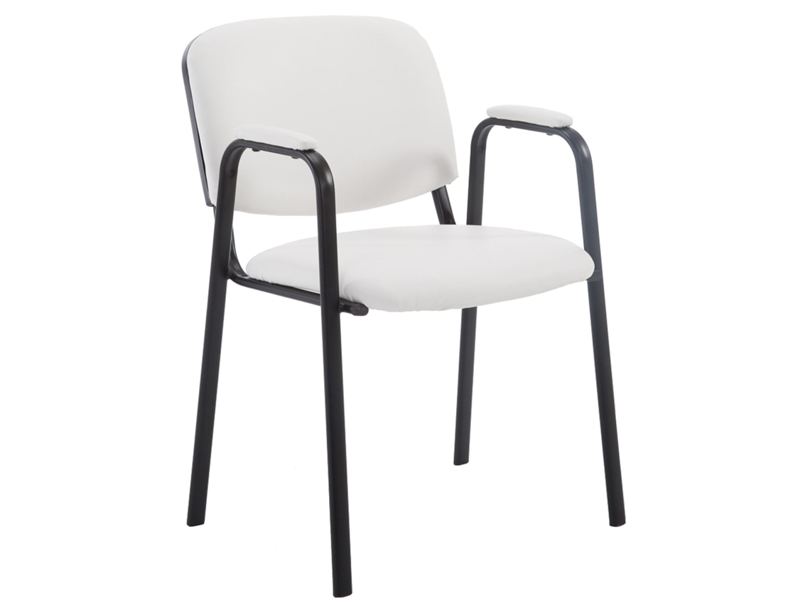 Silla de visita Ken Pro en polipiel CLP blanca