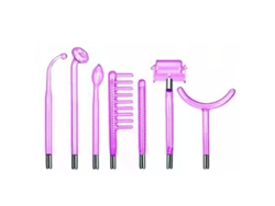 Dispositivo de acondicionamiento de la piel con herramienta de cuidado facial de alta frecuencia con 7 tubos de electrodos, luz púrpura (bla CHRONUS