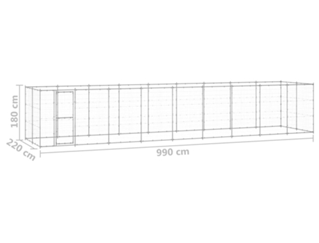 vidaXL Perrera de exterior de acero galvanizado 21,78 m²