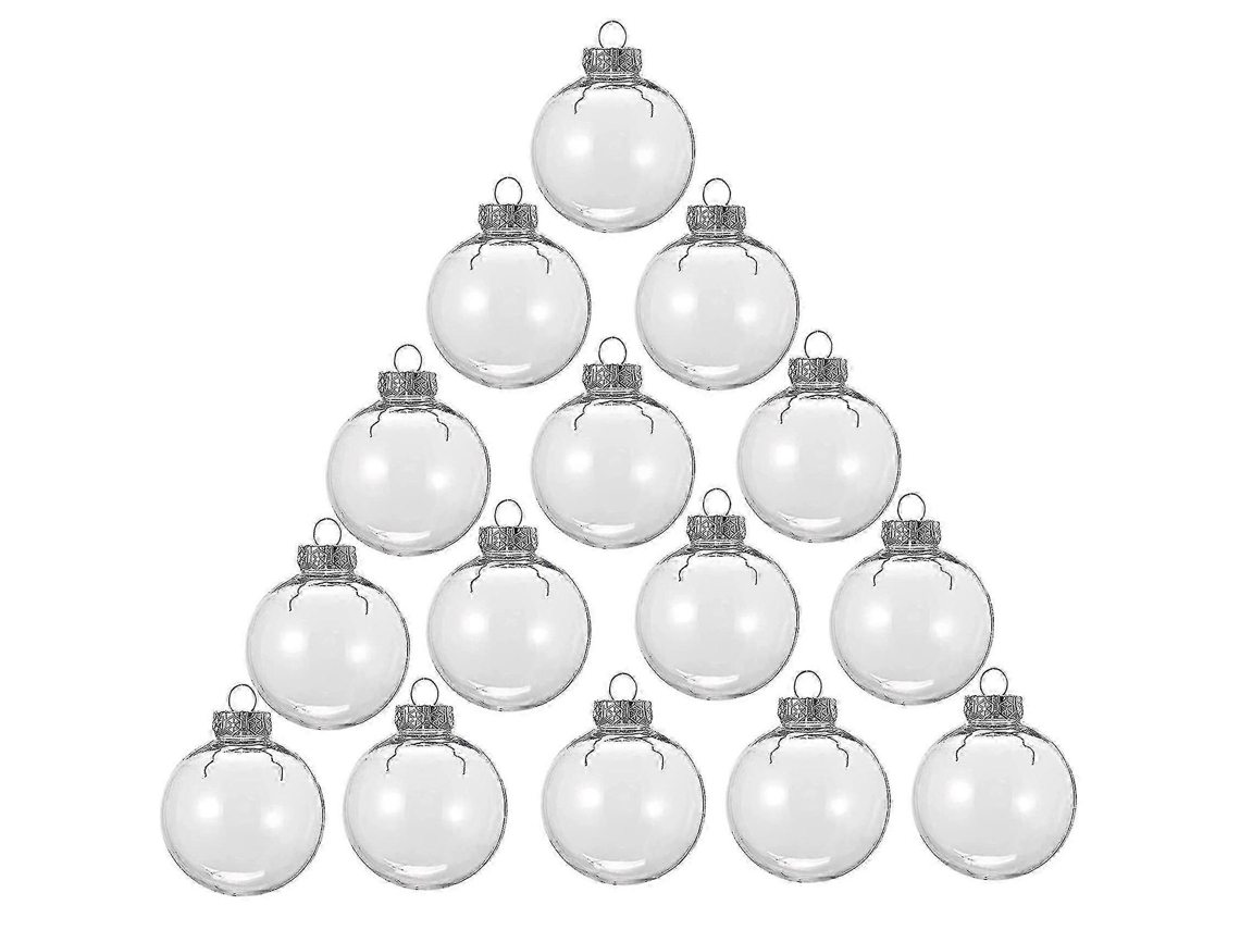 Juego de 15 bolas navideñas redondas y transparentes para rellenar y decorar tu árbol de Navidad. Hechas de plástico. Hengjian.