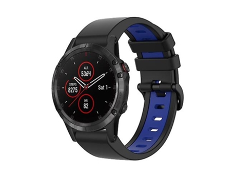 Correa De Reloj Inteligente Para Garmin Fenix 5 Plus, Correa De Silicona Para Reloj Deportivo De 22Mm, Dos Colores, Negro Y Azul VENISYMLIS