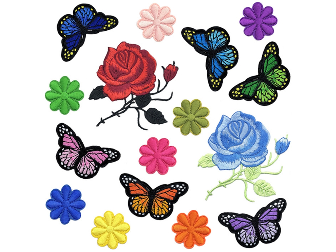 Parche bordado Juland de 23 piezas con diseño de mini girasol para planchar o coser, personalizado para mochilas unisex para niños y adultos.