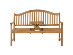 Banco de jardín BELIANI Hilo de Madera de acacia Madera clara 150x54x102