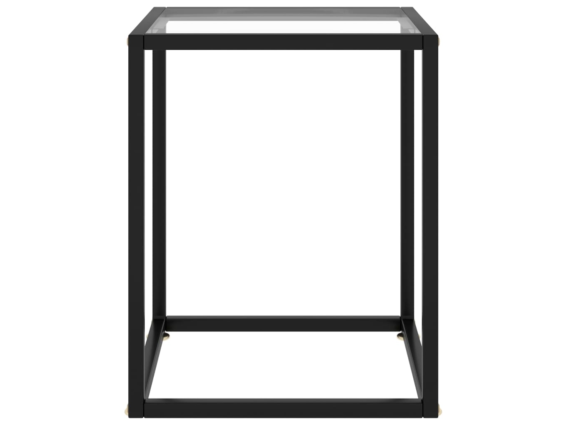 Mesa de centro HARLANV1 de 40x40x50 cm en color negro con cristal templado.
