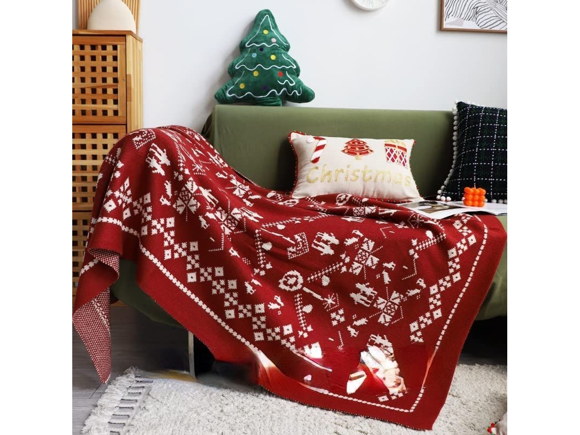 Lujosa Manta Navideña De Forro Polar, Decorativa Para El Hogar, Suave Y Cálida, 130 X 170 Cm.