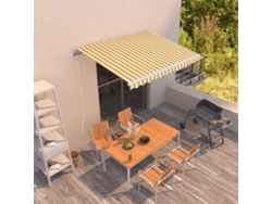 Toldo automático retráctil de 350x250 cm, amarillo y blanco, HARLANV1