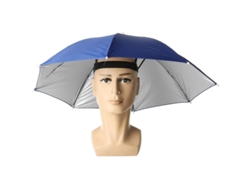 Sombrero Paraguas Para Adultos, 40 Cm De Diámetro, Protección Solar Y Contra La Lluvia, Azul Oscuro.