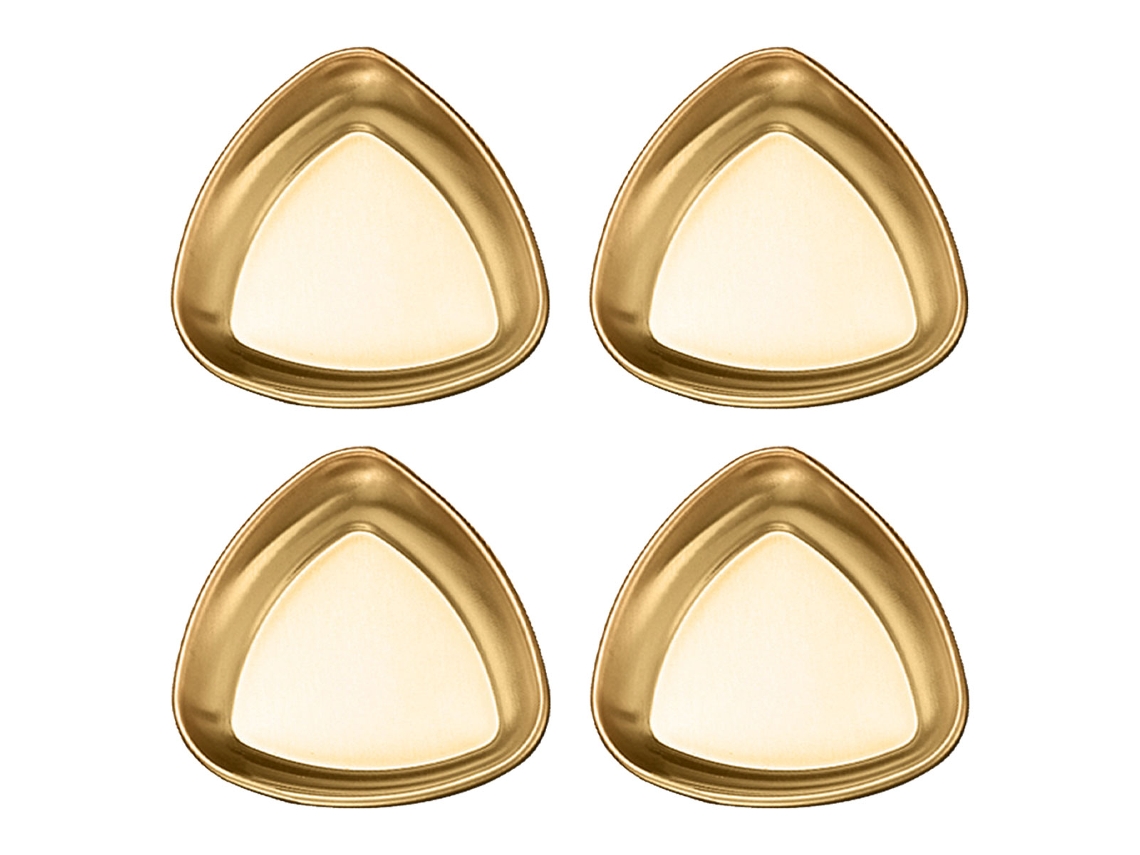 Juego de 4 platos laterales de acero inoxidable, dorados MEOIRUERY