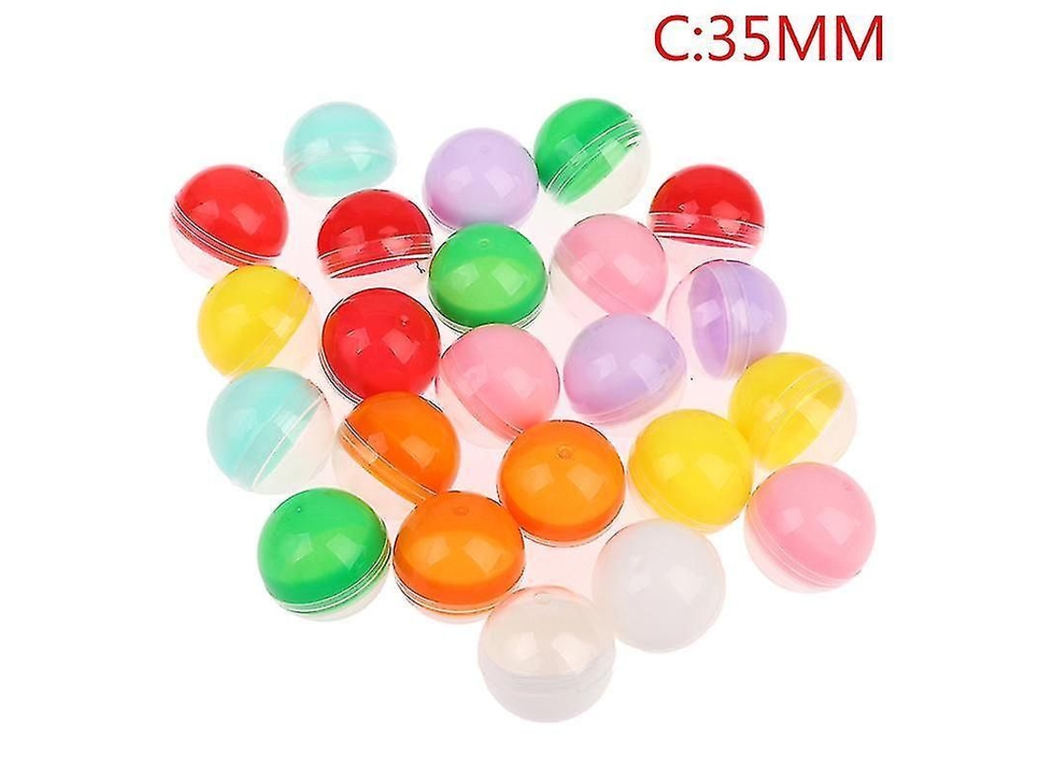 2026-100 Cápsulas Plásticas Vacías Para Máquinas Expendedoras, Mitad Transparentes Y Mitad Coloridas, 28/32/35/38mm, Pp, Pack De 100 Piezas