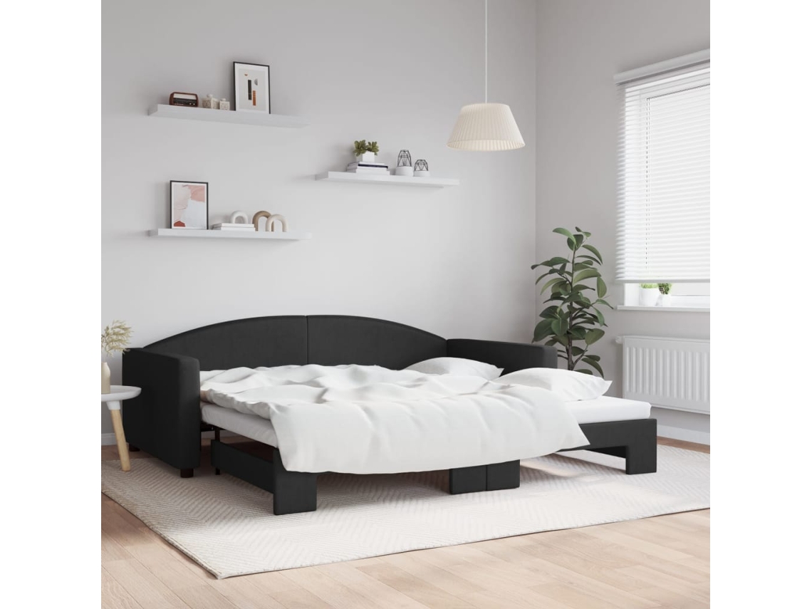 Sofá Cama Nido Tela Negro 100x200 Cm