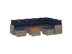 Maison Exclusive - Conjunto De Sofá De Jardín De 10 Piezas Con Cojines, Poliratán Gris
