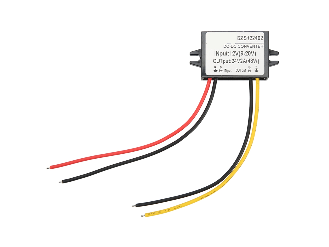 Módulo Convertidor De Voltaje Elevador Cc A Cc De 12 V (9-20 V) A 24 V, 2 A, 48 W, Con Protección Ip67 Y Carcasa De Pp.