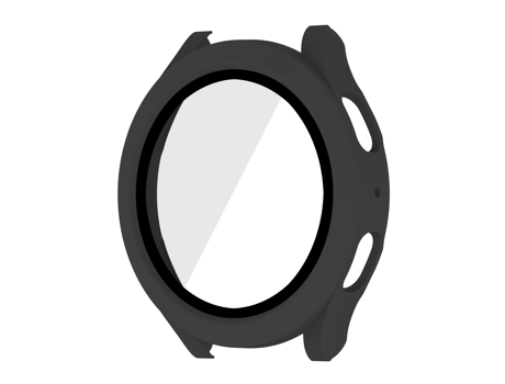 Pieza para Samsung Galaxy Watch5/Watch4 de 44 mm + funda impermeable para reloj con película de vidrio templado (negro mate)