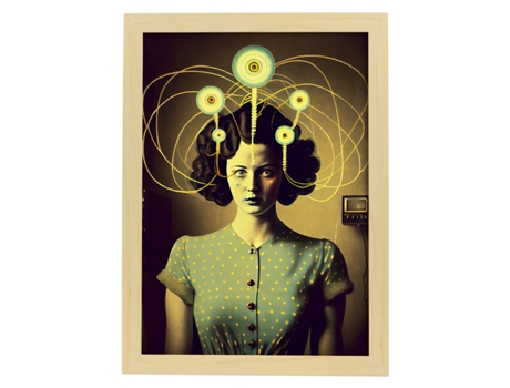 NACNIC Poster Células Nerviosas En Estilo Surrealismo Cinematográfico Ilustraciones Y Grabados De Historieta Abstracta Y Artística A4 Marcos Madera
