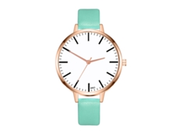 Reloj De Pulsera Zhoulifa Para Mujer, De Piel Sintética, Con Movimiento De Cuarzo, Color Verde Menta.