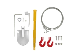 Cadena de remolque ajustable y juego de palas de acero para coches RC Crawler, accesorios decorativos amarillos