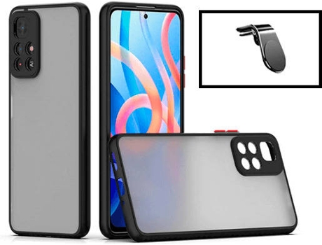 Kit Carcasa Trasera Protección Cámara + Soporte de Auto Xiaomi Redmi Note 11T 5G GIFT4ME Negro