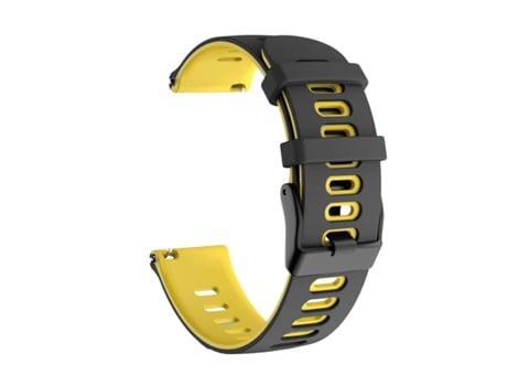 Correa de reloj universal de silicona bicolor de 20 mm para Garmin Vivoactive 3/Venu (negro amarillo)