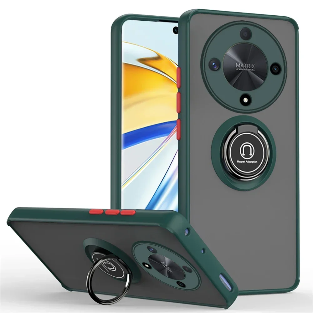 (verde Oscuro, Honor X8a) Funda Protectora Magnética Mate Para Coche, A Prueba De Golpes Y Caídas, Carcasa Dura Y Duradera.