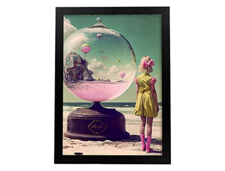 NACNIC Poster Rosa En Estilo Surrealismo Cinematográfico Ilustraciones Y Grabados De Historieta Abstracta Y Artística A4 Marcos Negros