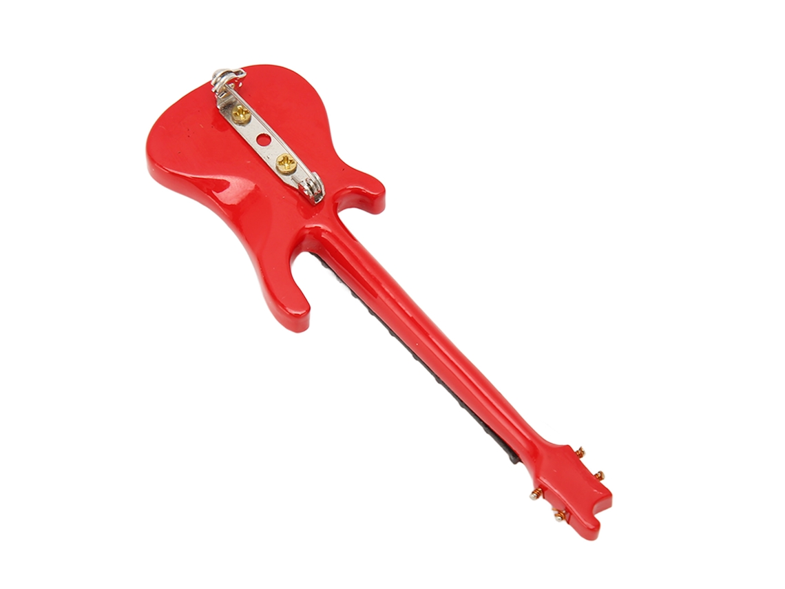 Broche Miniatura De Guitarra Bajo Eléctrica Roja En Aleación Con Caja Para Amantes De La Música