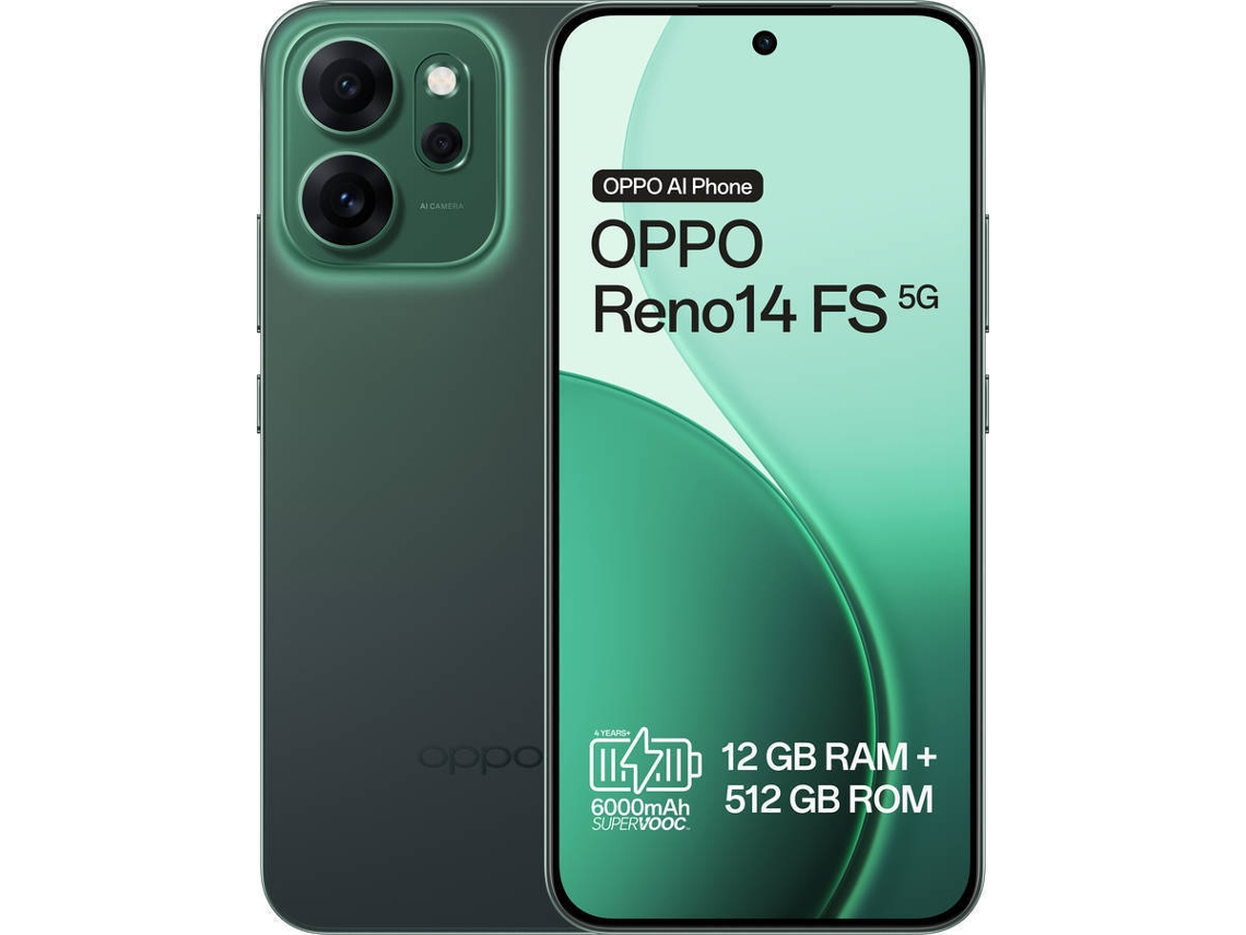 Smartphone OPPO Reno 14 FS (6.57'' - 12 GB - 512 GB - Verde Luminoso)